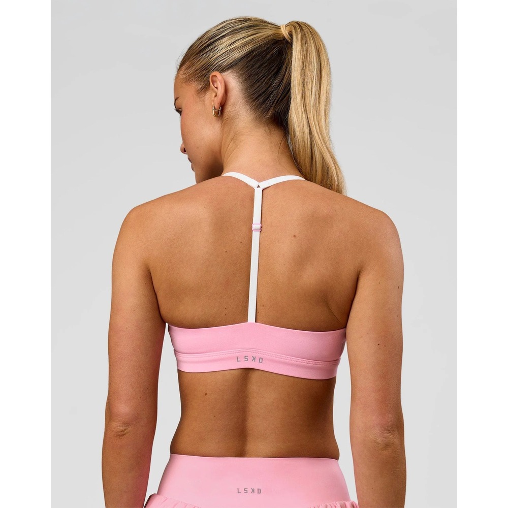 LSKD Infinity Sports Bra Pink Rose Low Support V-Neck Womens Medium NEW NWT - Picture 4 of 16
